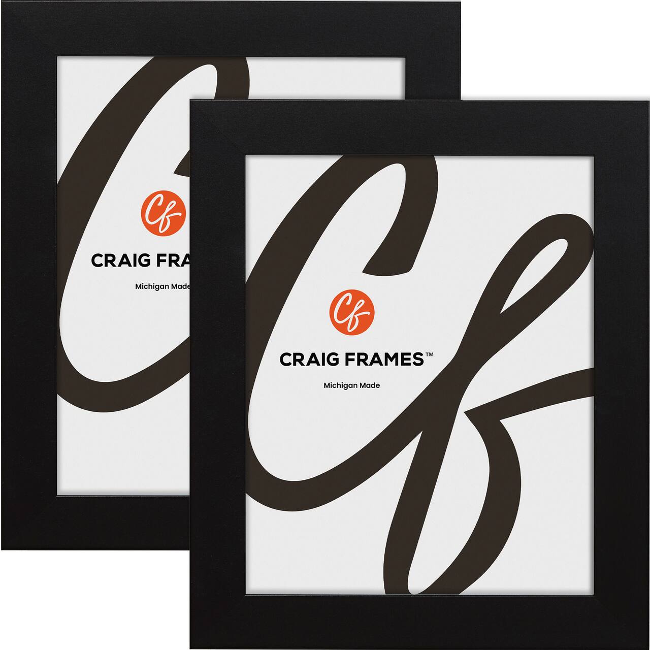 2 Pack Craig Frames Bauhaus Mystic Satin Black Picture Frame